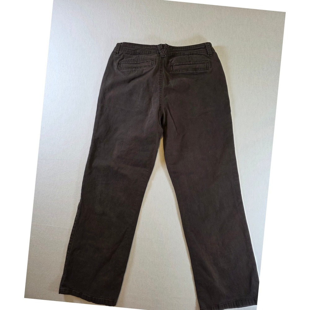 Gloria Vanderbilt Women 10 Short Brown Amanda Straight Leg Stretch Pants Casual